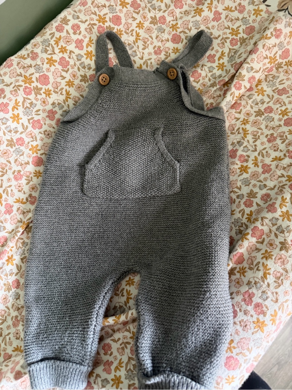 Little Planet by Carters Gray Knit Baby Overalls with Front Pocket